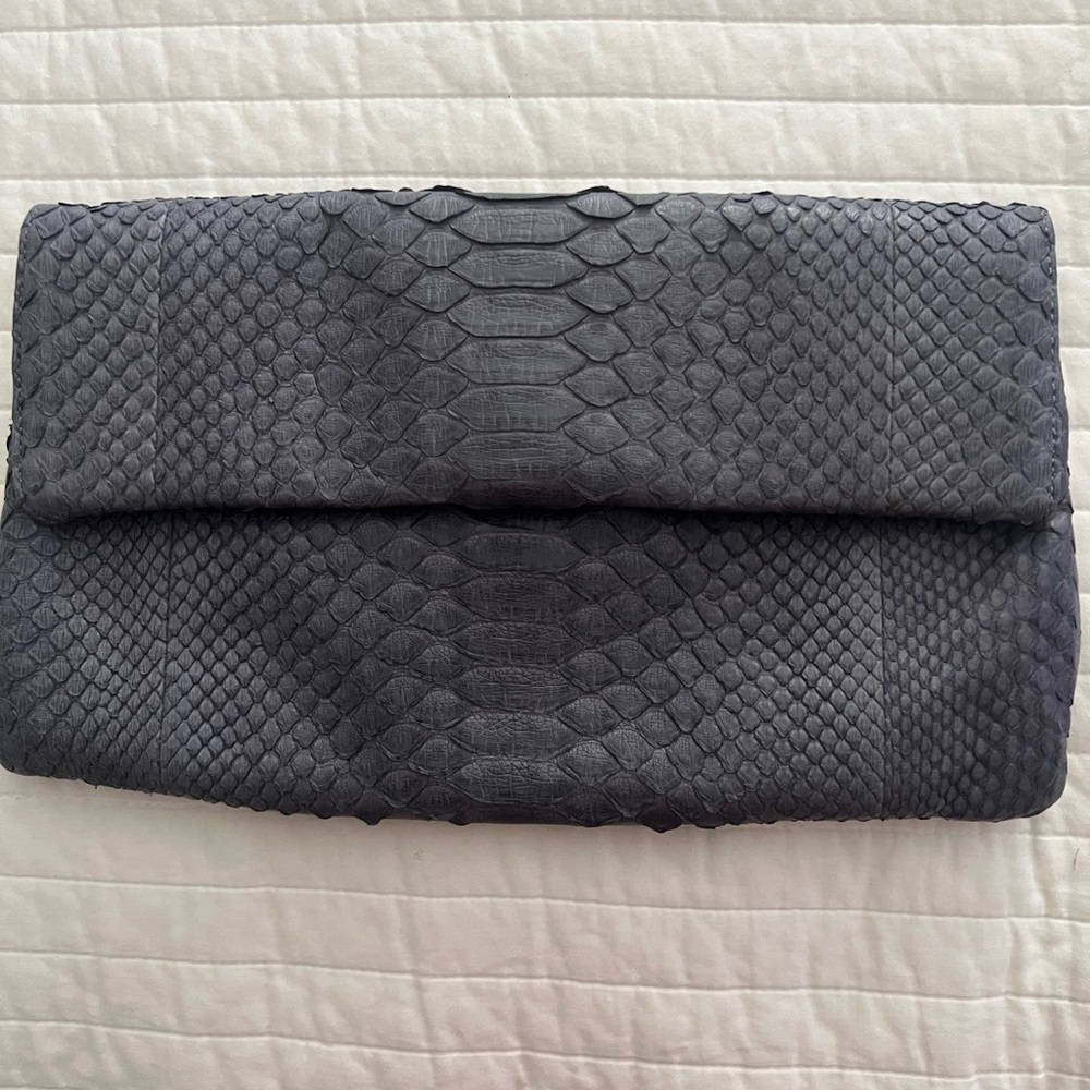 Snake leather clutch